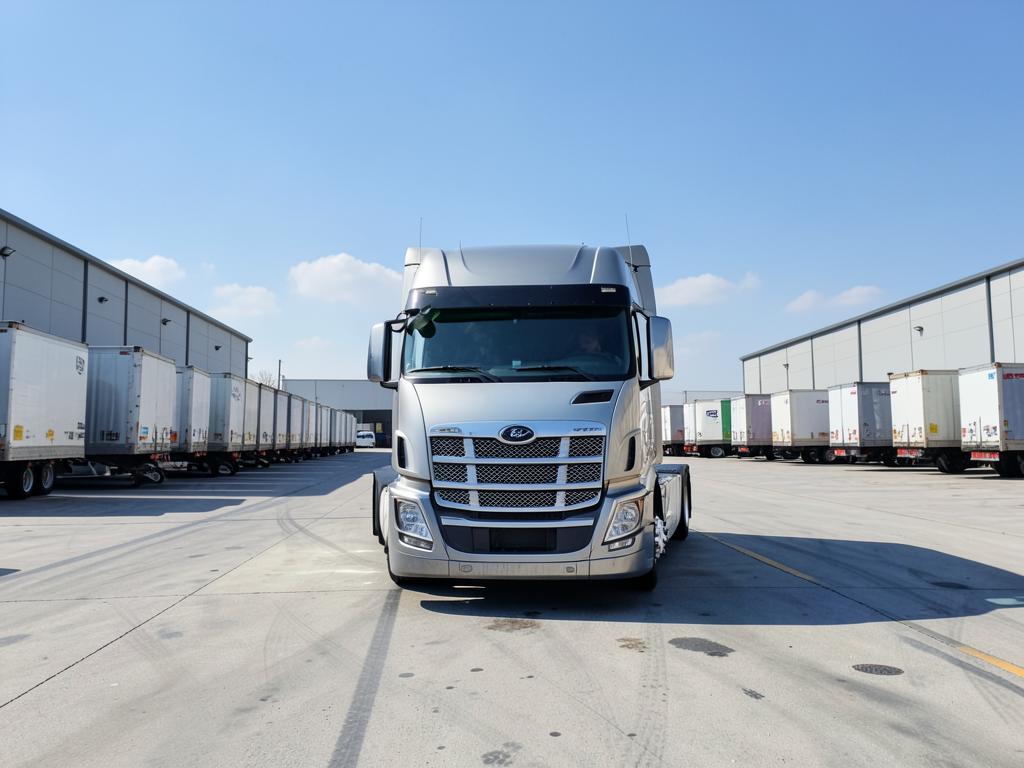 Semi truck at a warehouse loading dock